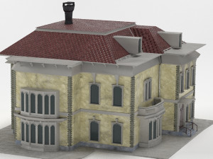 old victorian house pbr Model 3D