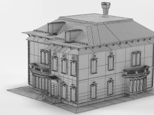 old victorian house pbr 3D Model