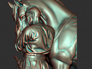 kozak with horse Modelo de Impressão 3D