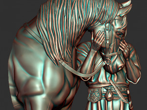 kozak with horse Modelo de Impressão 3D