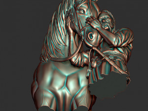 kozak with horse Modelo de Impressão 3D