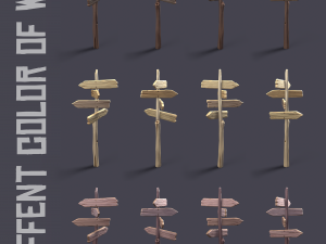 sylized wooden sign 3D Модель