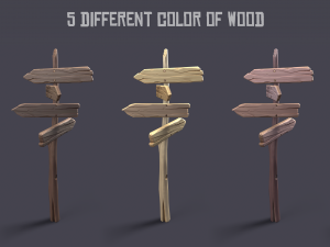 sylized wooden sign 3D Модель