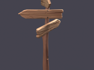 sylized wooden sign 3D Модель