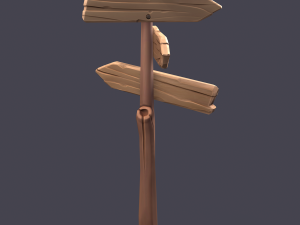 sylized wooden sign 3D Модель