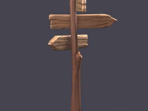 sylized wooden sign 3D Модель