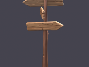 sylized wooden sign 3D Модель
