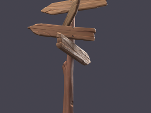 sylized wooden sign 3D Модель
