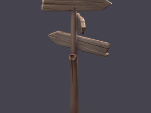 sylized wooden sign 3D Модель