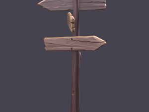 sylized wooden sign 3D Модель