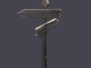 sylized wooden sign 3D Модель