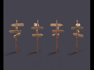 sylized wooden sign 3D Модель