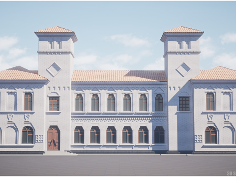 Stylized Modular Building Kit - Ukrainian Art Nouveau 3D Model