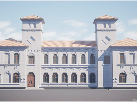 Stylized Modular Building Kit - Ukrainian Art Nouveau 3D Model