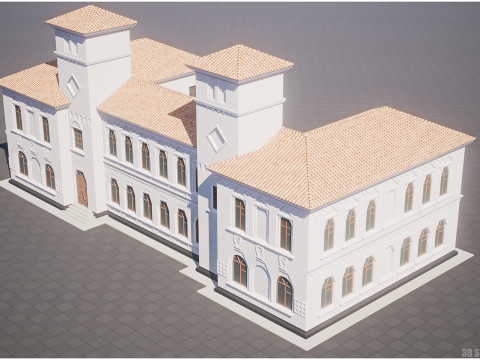 Stylized Modular Building Kit - Ukrainian Art Nouveau 3D Model