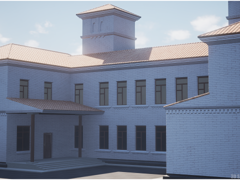 Stylized Modular Building Kit - Ukrainian Art Nouveau 3D Model