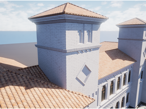 Stylized Modular Building Kit - Ukrainian Art Nouveau 3D Model
