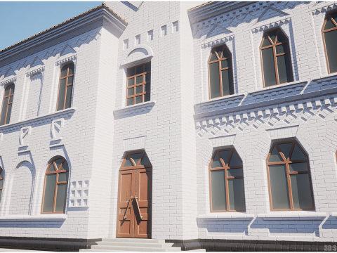 Stylized Modular Building Kit - Ukrainian Art Nouveau 3D Model