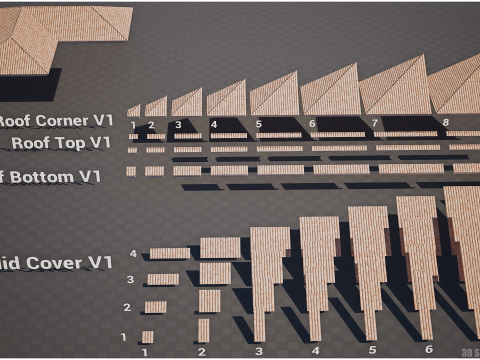 Stylized Modular Building Kit - Ukrainian Art Nouveau 3D Model