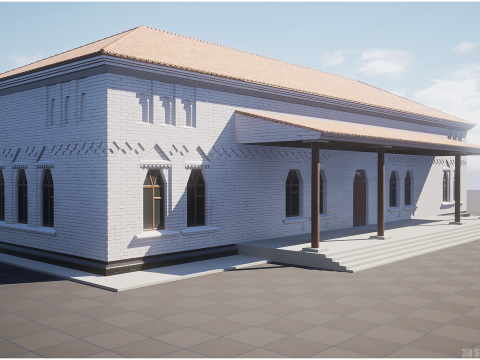Stylized Modular Building Kit - Ukrainian Art Nouveau 3D Model