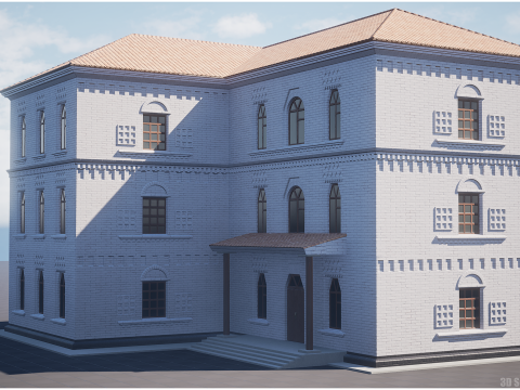 Stylized Modular Building Kit - Ukrainian Art Nouveau 3D Model