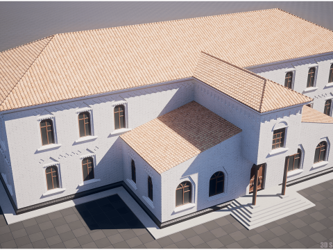 Stylized Modular Building Kit - Ukrainian Art Nouveau 3D Model