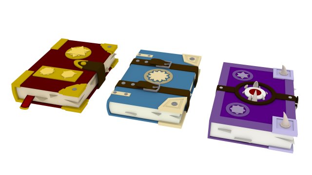 spell book collection 3D Model .c4d .max .obj .3ds .fbx .stl .blend 