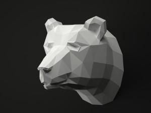 low poly animal head Modello 3D