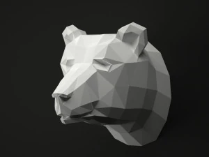 low poly animal head 3D Model