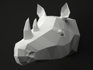 low poly animal head Modello 3D