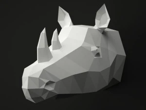 low poly animal head 3D Model