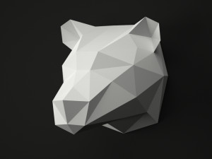 low poly animal head Modello 3D