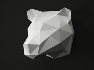 low poly animal head 3D Model