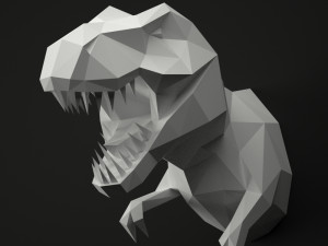 low poly animal head Modello 3D