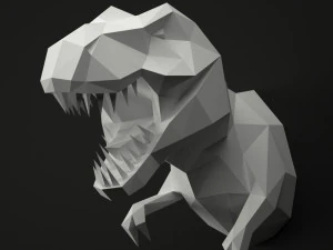 low poly animal head 3D Model