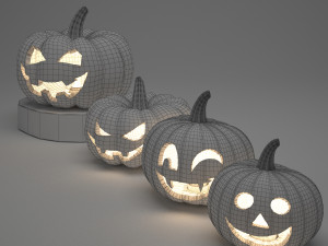 halloween golden pumpkins Model 3D