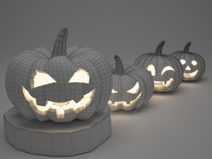 halloween golden pumpkins Model 3D