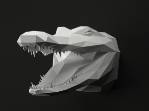 low poly animal heads Modelo 3D