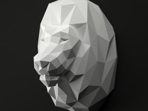 low poly animal heads Modelo 3D
