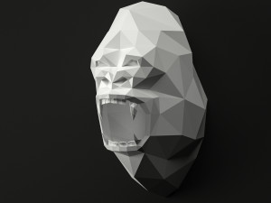 low poly animal heads Modelo 3D