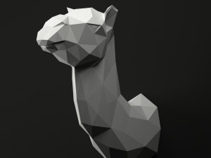 low poly animal heads Modelo 3D