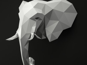 low poly animal heads Modelo 3D