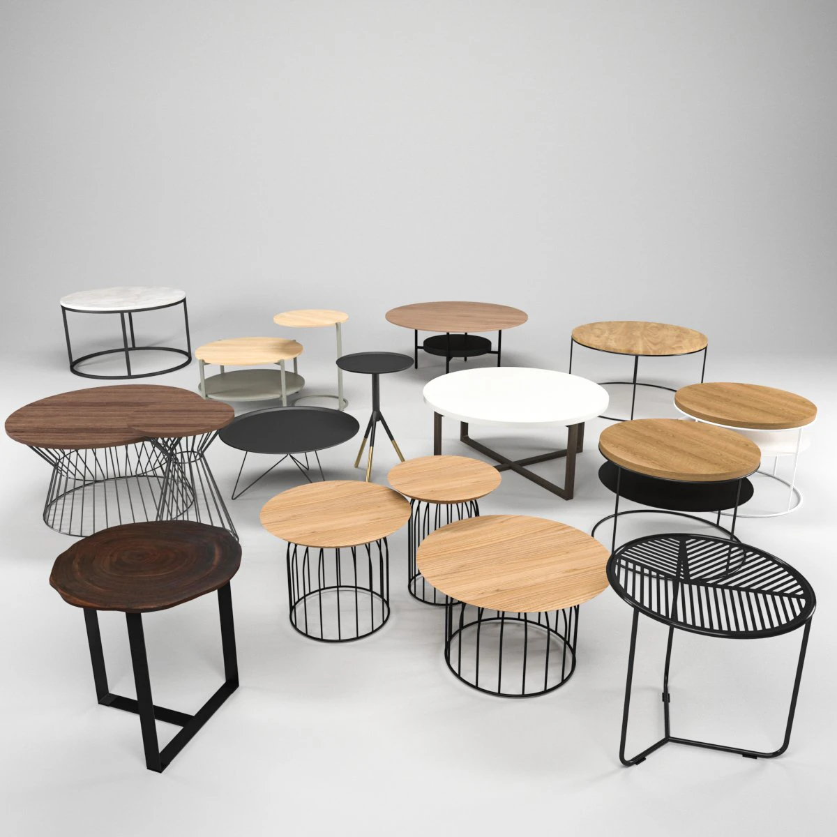coffee talbes collection 3D Model .c4d .max .obj .3ds .fbx .stl .blend