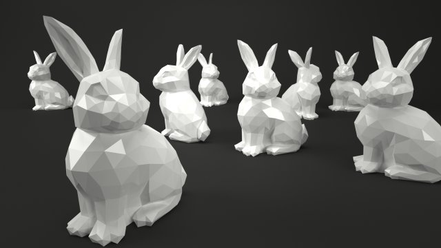 low poly bunny rabbit Model 3D .c4d .max .obj .3ds .fbx .stl .blend 