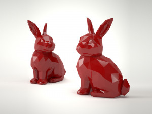 low poly bunny rabbit Model 3D