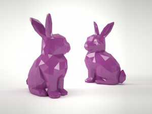 low poly bunny rabbit Model 3D
