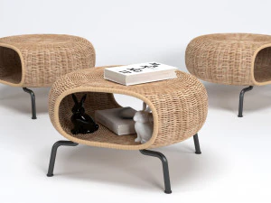 gamlehult footstool low poly 3D Model