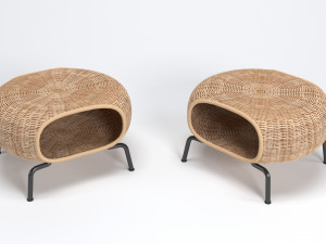 gamlehult footstool low poly Modello 3D