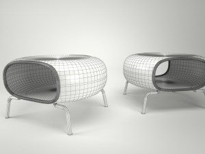 gamlehult footstool low poly Modello 3D