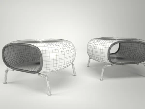 gamlehult footstool low poly 3D Model